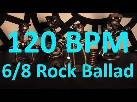 120 BPM - Rock Ballad - 6/8 Drum Track - Metronome - Drum Beat