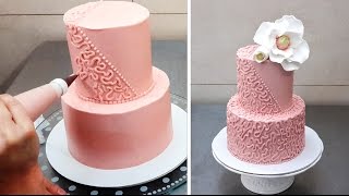 טכניקת זילוף קרם חמאה קלה מאת Cakes StepbyStep