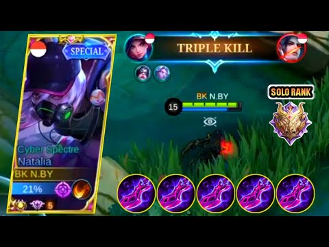 SOLO RANK NATALIA ROAM GOT VERY HARD GAME❗BEST BUILD NATALIA TOP 1 GLOBAL 2023 ~ MLBB