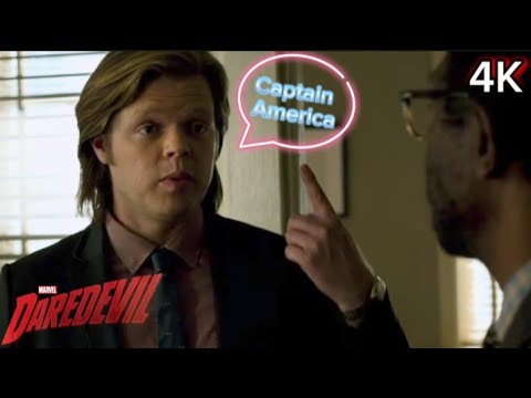 Daredevil S01:E09 - Foggy References Captain America Scene (4K UHD) | Season 1 Episode 9 | 1X09 Clip