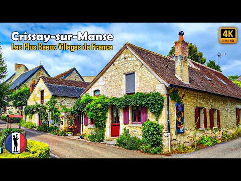 🇫🇷 CRISSAY-SUR-MANSE 🏡 A vila mais bonita da França, Vale do Loire, passeio a pé [4K/60fps]