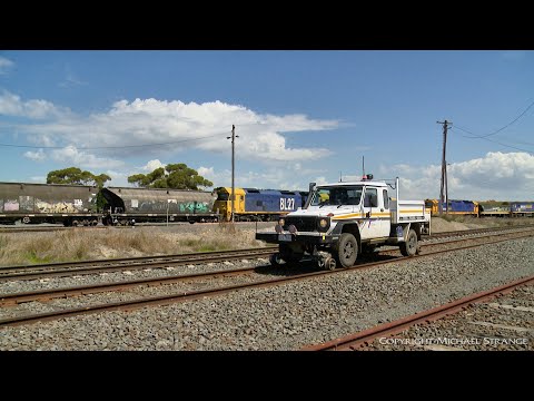 Vline Broad Gauge Hi-Rail At Gheringhap - PoathTV Australian Trains & Railways