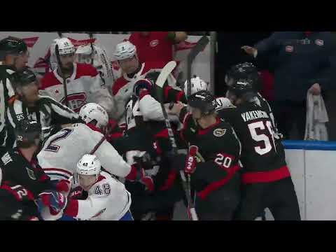 Canadiens/Senators madness take two! (Just the actual live clip)