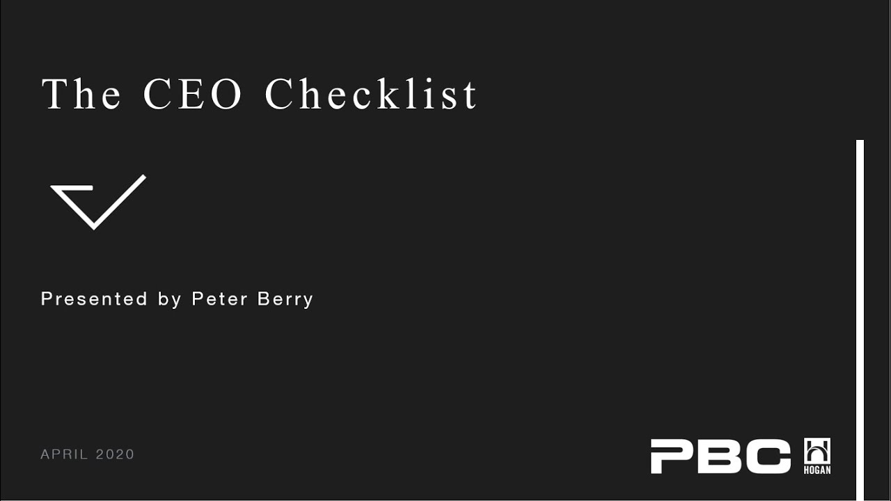 The CEO Checklist | Live Webinar Replay