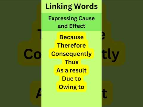 Linking Words Expressing Cause and Effect #writing
