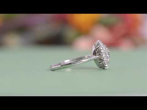 0.70-Carat Diamond Cluster Engagement Ring