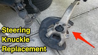 How to replace steering knuckle spindle with bearing & hub assembly on rear wheel drive cars.