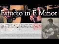 ESTUDIO IN E MINOR - Francisco Tarrega - with TAB - Classical Guitar