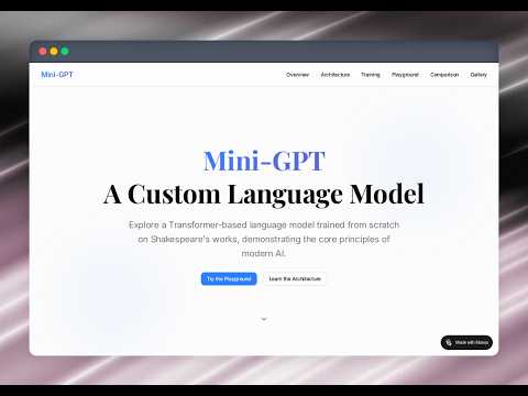 Mini-GPT Model Showcase Demo Video
