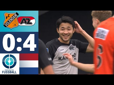 Traumfreistoß und Sugawara-Doppelpack! - AZ sichert Verfolgerposition! | FC Volendam - AZ Alkmaar