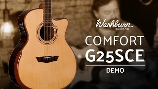 Video thumbnail for Acoustic Guitar Demo:  Washburn Comfort G25SCE by washburntv