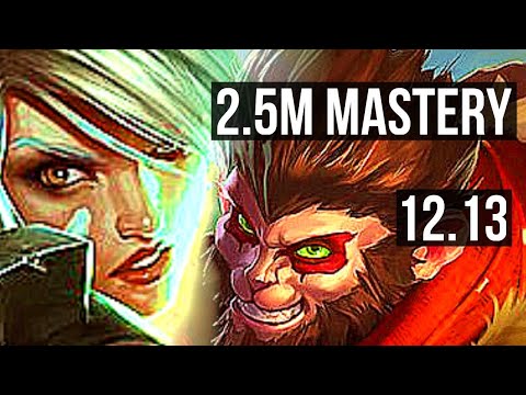 RIVEN vs WUKONG (TOP) | 2.5M mastery, 10/1/3, 900+ games, Legendary | NA Diamond | 12.13