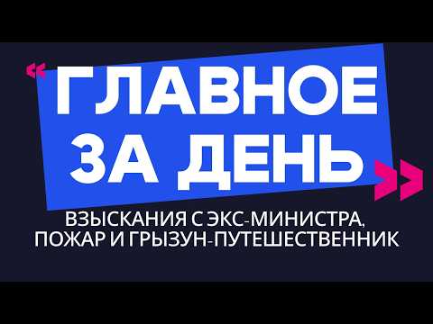 Главное за день: взыскания с экс-министра, пожар и грызун-путешественник