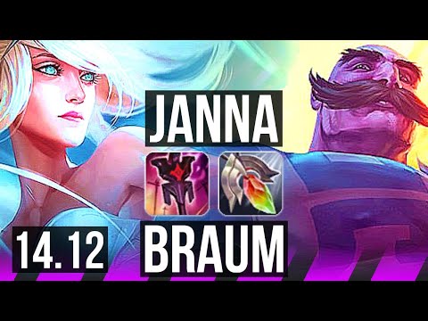 JANNA & Kai'Sa vs BRAUM & Twitch (SUP) | 72% winrate, 17k DMG, 9/3/16 | EUNE Master | 14.12