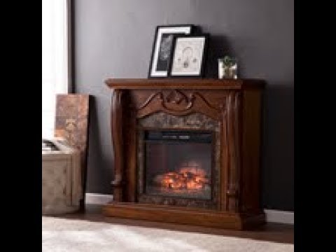 FI9664: Cardona Faux Marble Infrared Electric Fireplace - Walnut Assembly Video