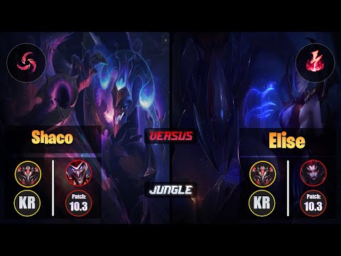 GrandMaster SHACO [Hail of Blades] (Jungle) VS  ELISE - Grandmaster KR Patch 10.3