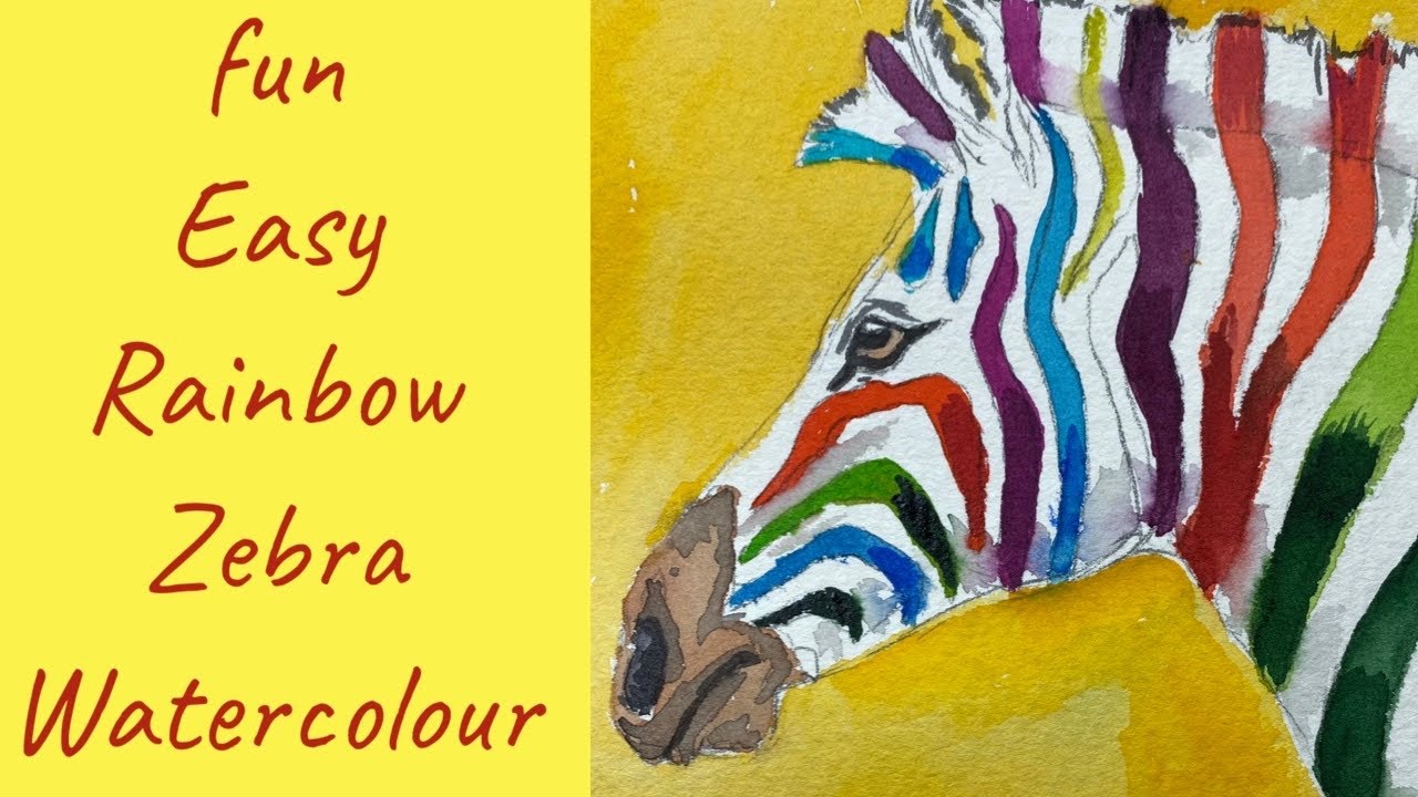 Fun easy zebra watercolour