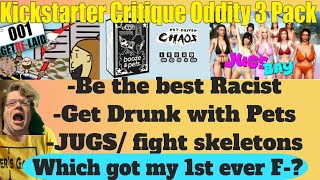 Kickstarter Critique Oddity 3 Pack. Jugs Bay / Booze & Pets / Get Re-Laid 10/19/25 *Mildly NSFW*