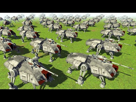 Can 100 Clone AT-TE Tanks Destroy the DROID ARMY?! - Men of War: Star Wars Mod Battle Simulator