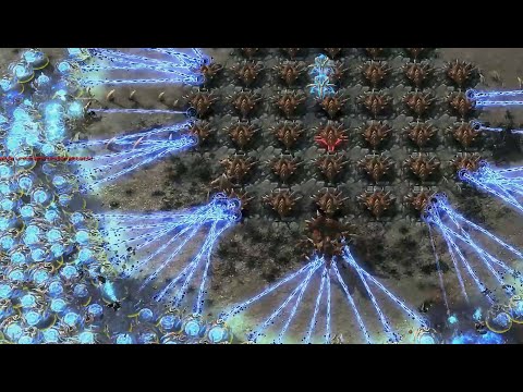 Can 50 Lurkers defeat 500 Dark Templar? StarCraft 2 units test