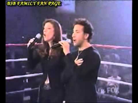 2002-03-13 - Howie and Polyanna singing the NA at Celebrity Boxing.