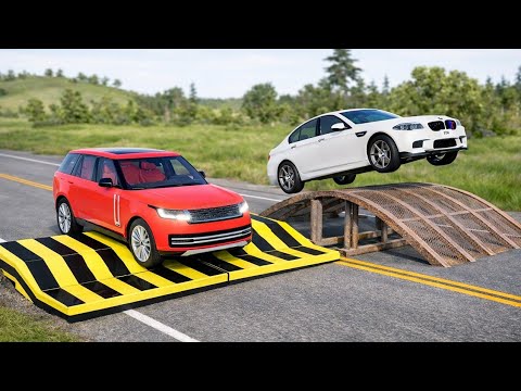 Cars vs Upside Down Speed Bump Challenge #23 in BeamNG Drive!