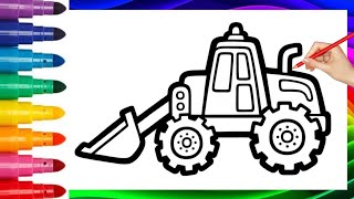 How to Draw a Tractor Step by Step for Kids | Fun Drawing Tutorial