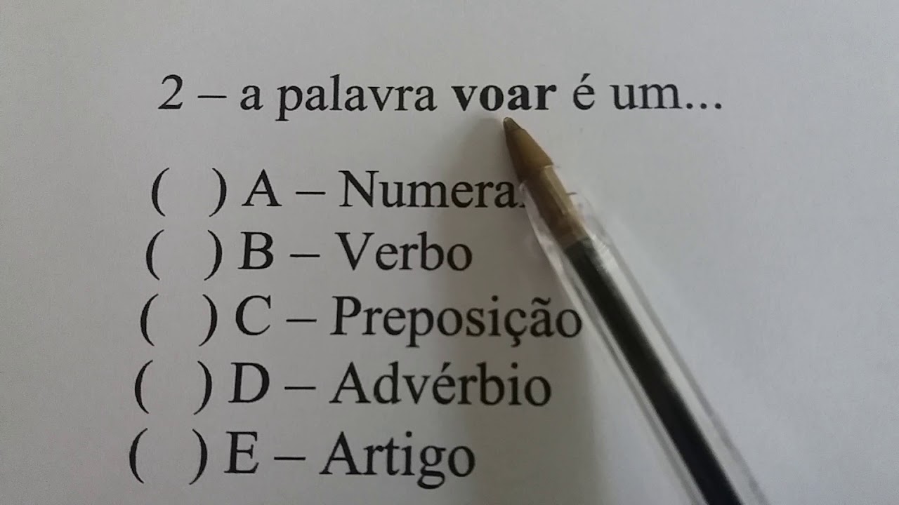 Exercícios de Classes Gramaticais