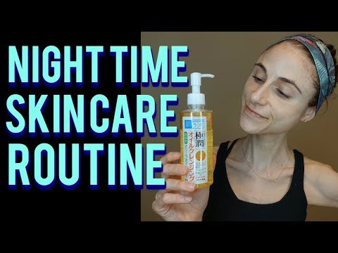 My nightime skin care routine with Hada labo cleansing oil 🙆💦