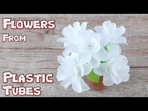 Easy DIY Flowers from Drinking Plastic Tubes | How to Fold Beautiful Straw Flowers | Recycle Tubes