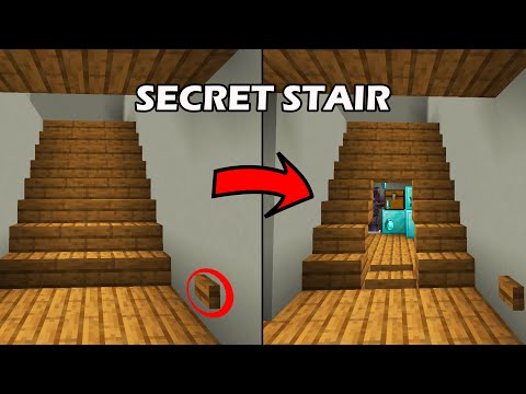 Minecraft: Simple Redstone Builds! | Hidden Staircase Doorway | secret base | minecraft java
