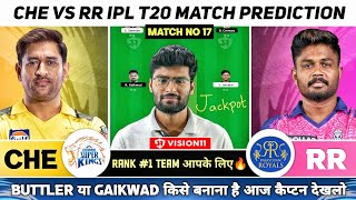CHE vs RR Dream11 Team, CSK vs RR Dream11 Prediction, CHE vs RR Dream11  IPL Team , IPL T20 Today