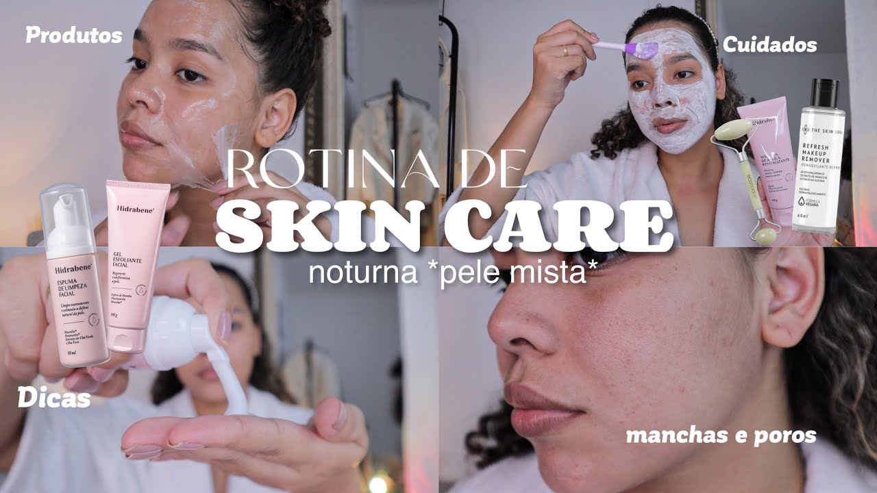 Minha rotina de skin care noturna 🤍| cuidados com a minha pele mista, produtos + dicas