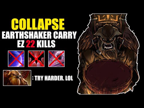 COLLAPSE is UNTOUCHABLE! Epic 22 kills with earthshaker pos1. | Dota 2 Data