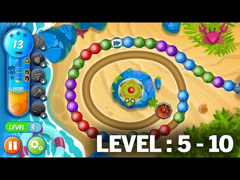 Marble woka woka Level 5 to 10 : Level Gameplay