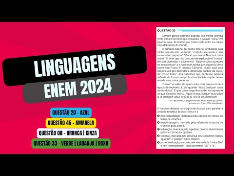 Solution to question 20 (BLUE TEST) | Languages ​​ENEM 2024