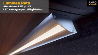 Videó: Lumines Reto - Alumínium LED profil LED szalagos pultvilágításhoz, 15°/30°-os szögben is szerelhető!