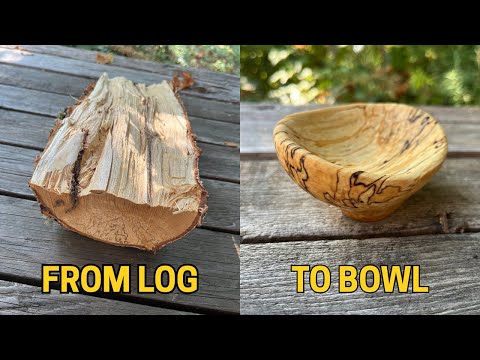 Spalted Birch | Calm Carving a Small Wooden Bowl