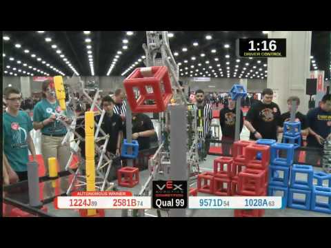 2015 VRC Tech Q99 - 1224J 2581B vs 9571D 1028A - 38 to 61 - VEX Worlds 2015 - Technology Division