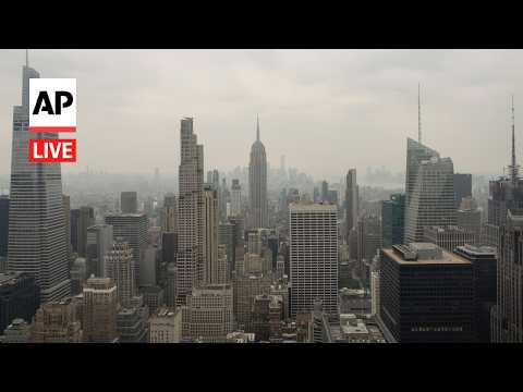 Video Thumbnail: LIVE: Manhattan skyline as Canadian wildfire smoke spreads across US Northeast.