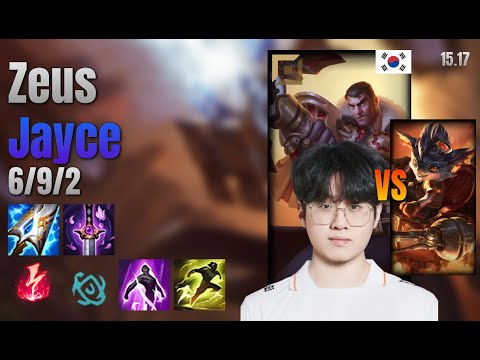 Zeus Top Jayce vs Rumble lol KR solo rank Full Game 15.17 | 제우스 제이스 vs 럼블