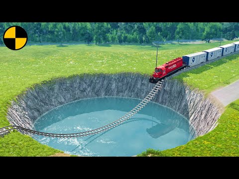 Trains vs Water Pit 😱 BeamNG.Drive