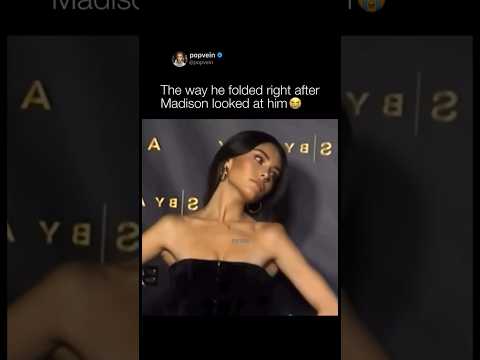 The way he folded right after Madison Beer looked at him 😭🩷