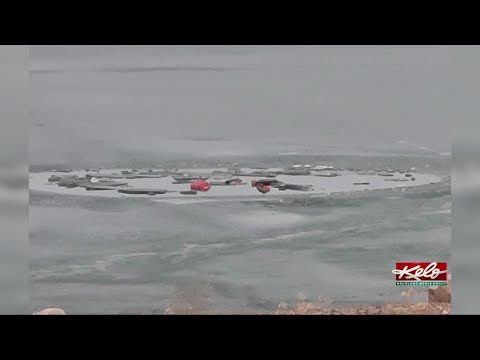 ATV goes through ice