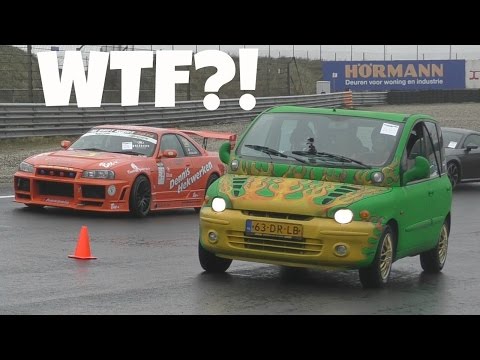 663HP Nissan R34 vs Fiat Multipla: Weirdest dragrace EVER?!