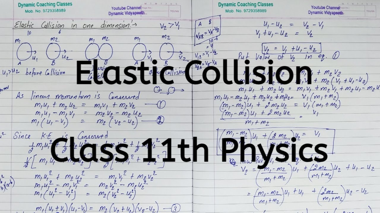 Elastic Collision | Chapter 5 | Work Energy and Power | Class 11 Physics