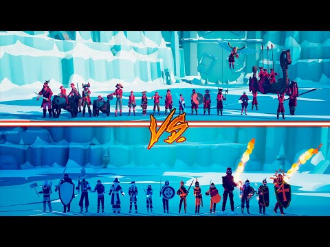 VIKING + PIRATE vs ICE AND FIRE TEAM Part 2 - Totally Accurate Battle Simulator | TABS