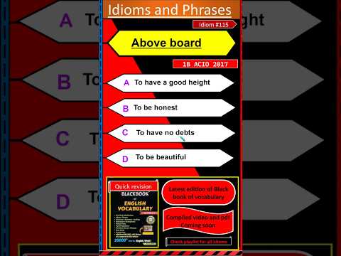 Idioms and phrases | Above board | Black book of English vocabulary |