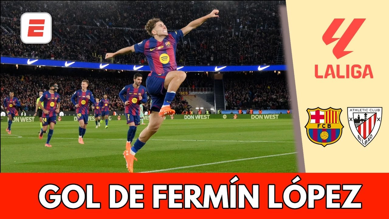 FERMÍN LÓPEZ no perdonó y firmó el 3-0 para BARCELONA ante el ATHLETIC CLUB | La Liga