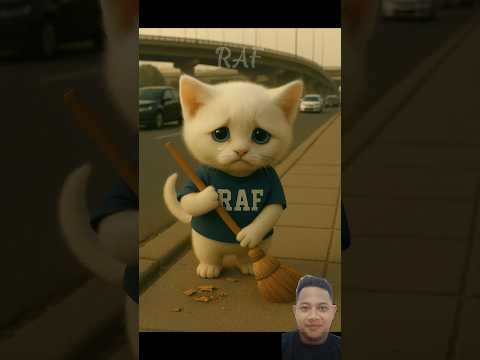 A cat that is kind to other cats. #cat #ai #funny #videoshort #cartoon #cute